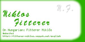 miklos fitterer business card